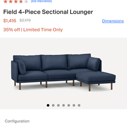 Burrow Field 4-Piece Sectional Lounger