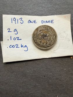 1913 Barber Dime in very good condition
