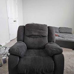 Gray fabric reclining chair