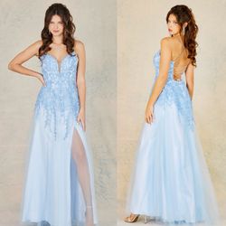 New With Tags Tulle & Beaded Long Formal Dress & Prom Dress $99