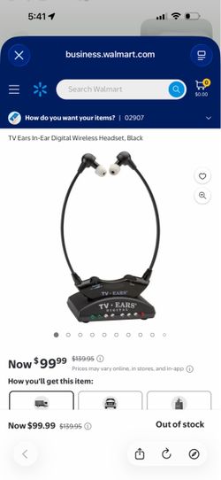 TV Ears Digital In-Ear Wireless Headset