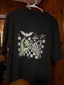 Oversized Black Halloween Graphic T-Shirt