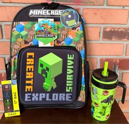 Minecraft school back pack set