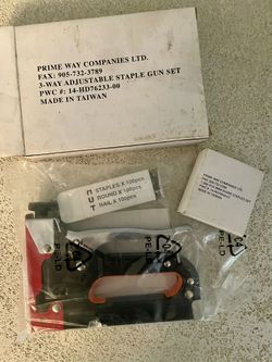 Staple Gun w/ staples, 3-Way Adjustable, New Factory Sealed