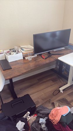 Wood Top electronic standing or sitting Desk