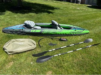 4x Intex Challenger Inflatable Kayak – 3 single + 1 tandem (2-person)