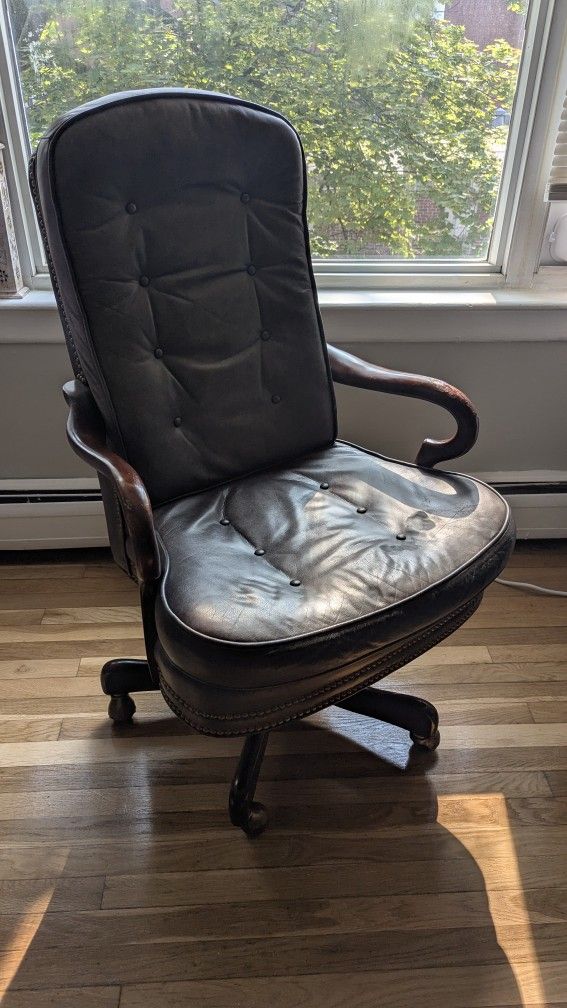 Hancock & Moore Teal Leather Executive Office Chair