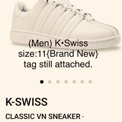 K SWISS MEN TENNIS 🎾 SHOES . Size 11 NEW! Attached Tags. 