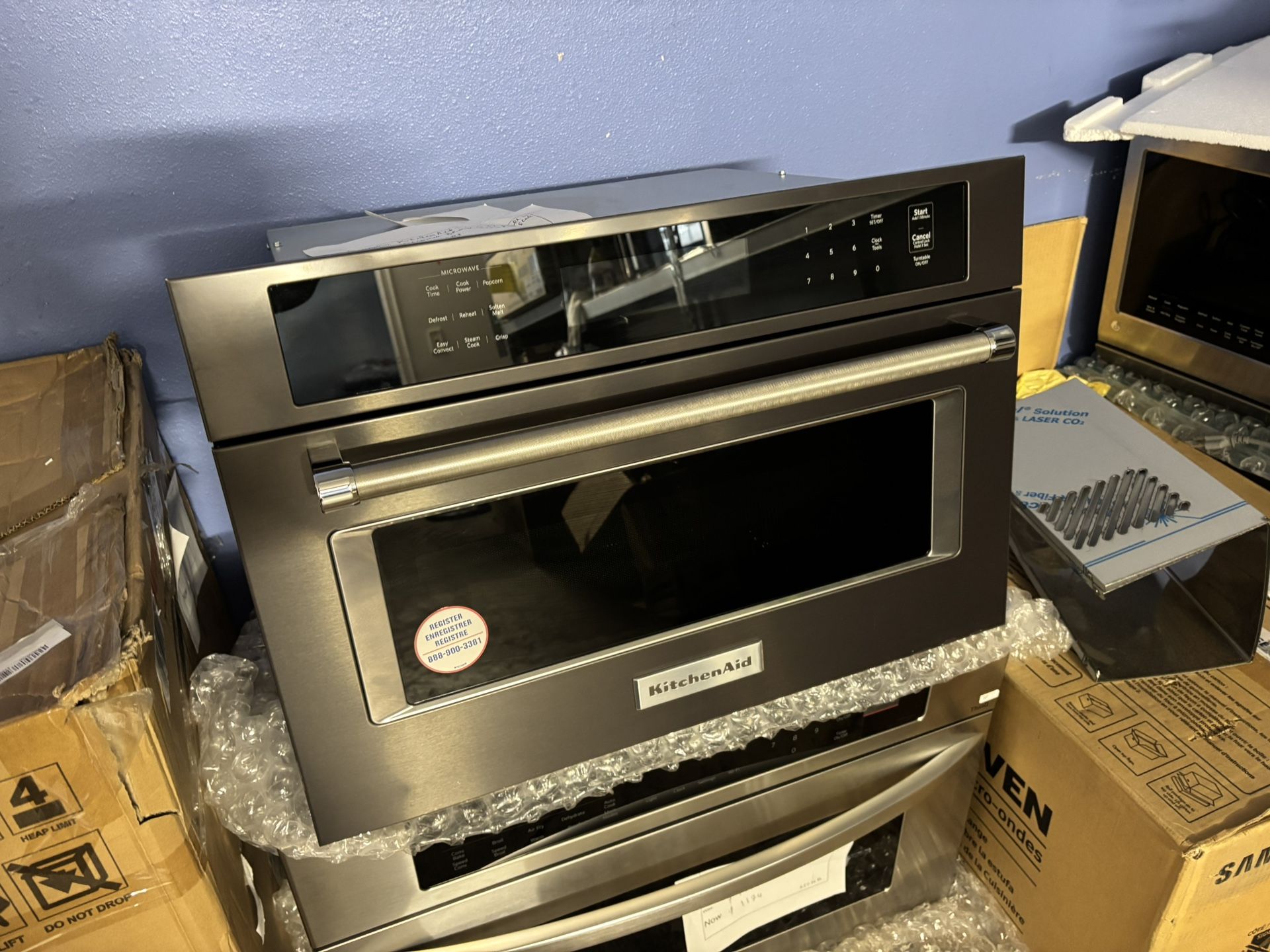 New KitchenAid KitchenAid - 1.4 Cu. Ft. Built-In Microwave - Black Stainless Steel Model: KMBP107EBSSKU