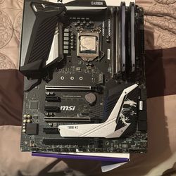 mpg z390 carbon mobo + i9900k + 16 gb ddr4 ram