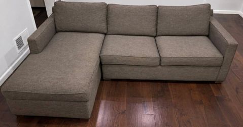 Free Delivery  - Crate and Barrel Axis 2-Piece Sectional Sofa with Chaise Lounge