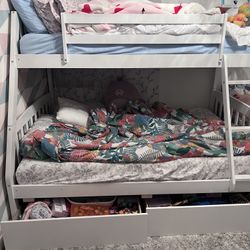 White Bunk Bed With Ladder