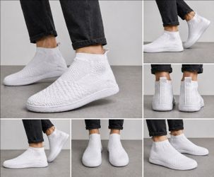 Otishi Knit Slip-On Sneakers White Sock Shoes Size 12 Lightweight
