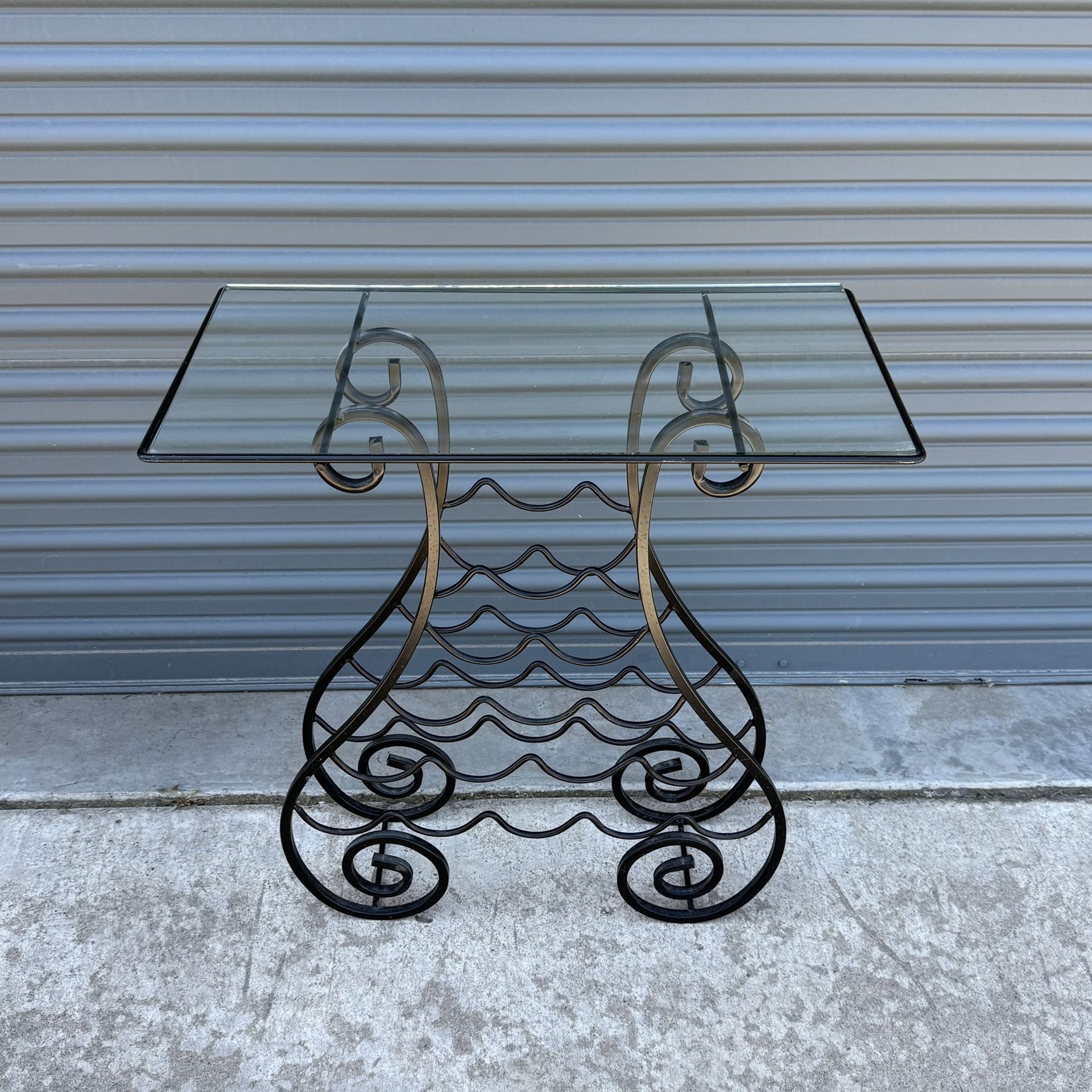 Glass Top Metal Wine Rack