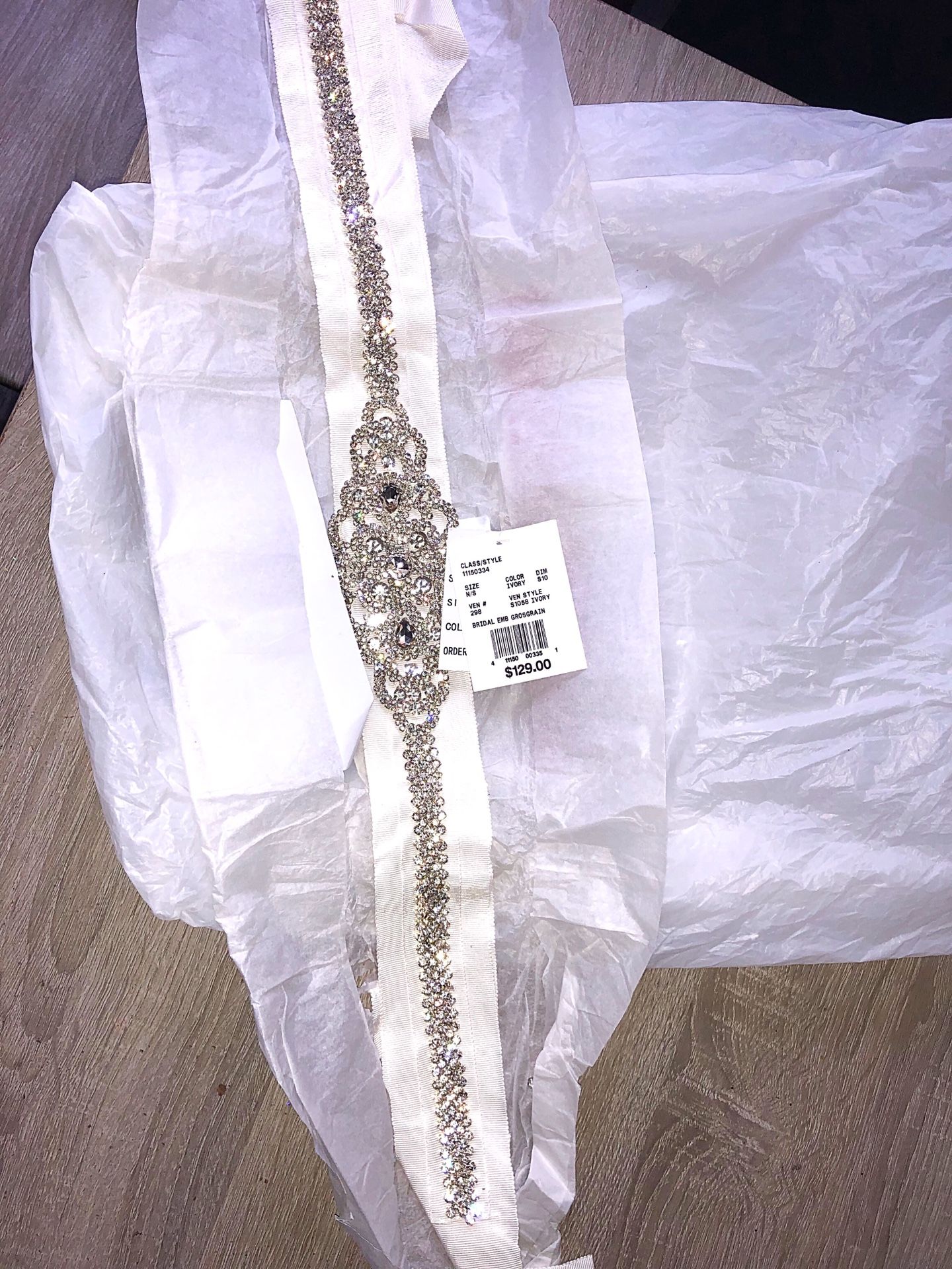 Amazing bridal belt-never worn!! thin crystal bridal belt, narrow wedding belt, ROMANCE style  main image 4