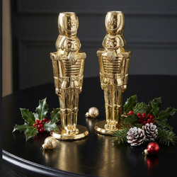 Nutcracker Brass Decorative 8" Candle Holders The Bombay Company/ Godinger Nice!