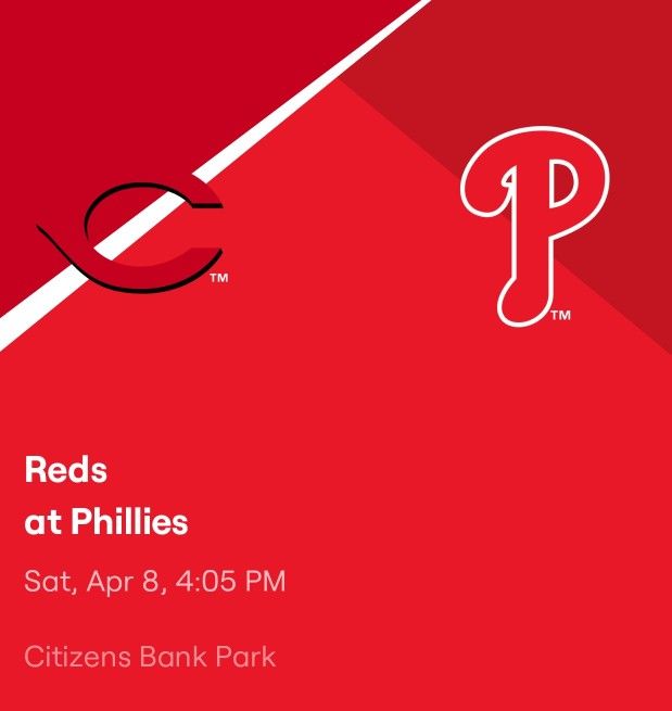 2 Tickets For Saturday 4/8 @ 4:05pm