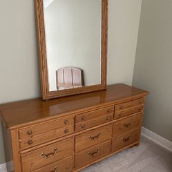 Wood Dresser , Mirror, Headboard, Nightstand 