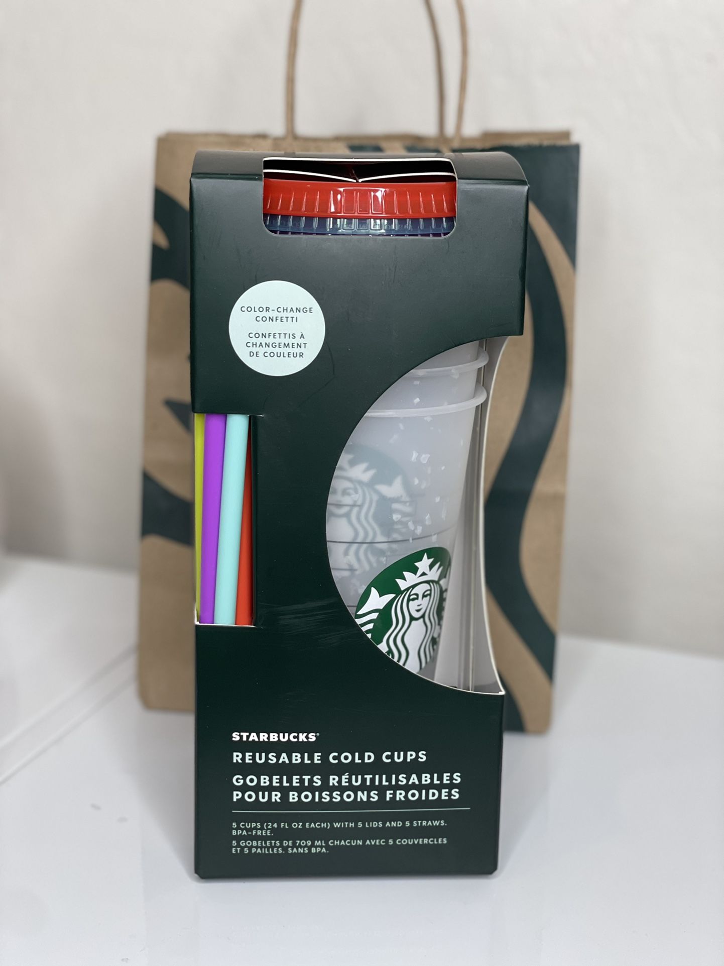Starbucks 2021 Confetti Color Changing Cold Cups