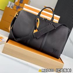 Sport Travel Bag, Large/Large Full Leather [Chip Edition: Includes Full Packaging] Travel Bag