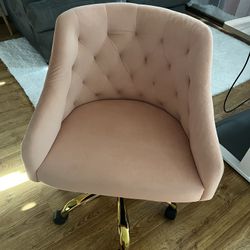 Lux, Glam Pink/Coral and Gold Swivel Chair