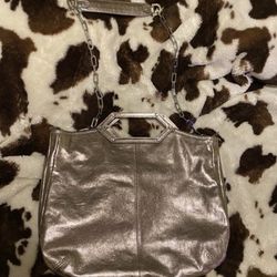 Tory BURCH Perfect Condition Leather Satchel Gunmetal Color Detachable Strap. 