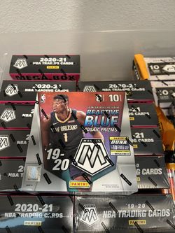 2019-20 Panini Mosaic NBA Basketball Mega Box 80 Cards Reactive Blue Prizms Sealed
