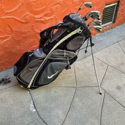 LEFT HANDED Nike Slingshot Irons And Nike Stand Bag 