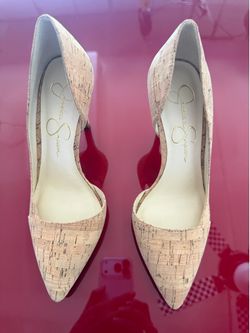 Jessica Simpson Prizma Cork Pointed Toe Pumps"