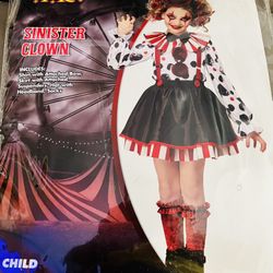 Sinister Clown Child Size Medium Costume