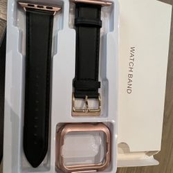 Apple Watch Leather Band 42mm Rose Gold Faceplate 
