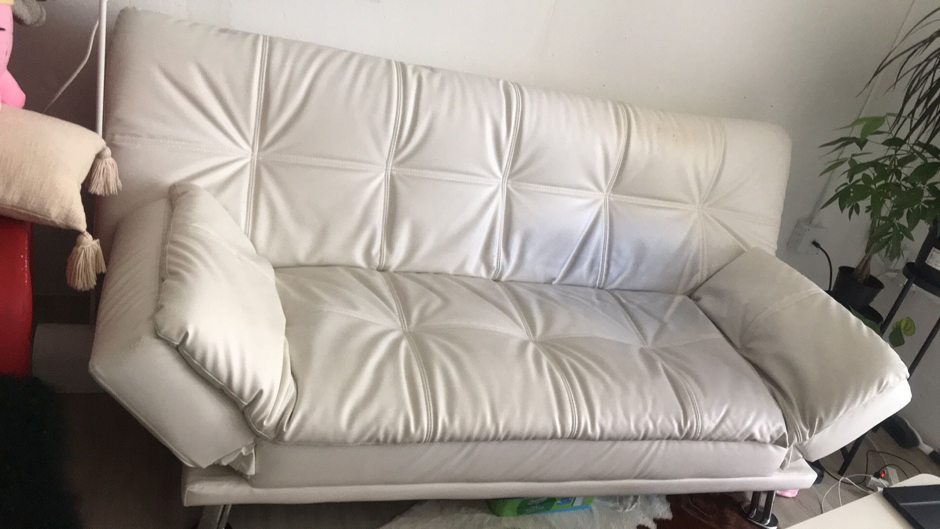 Folding leather sofa