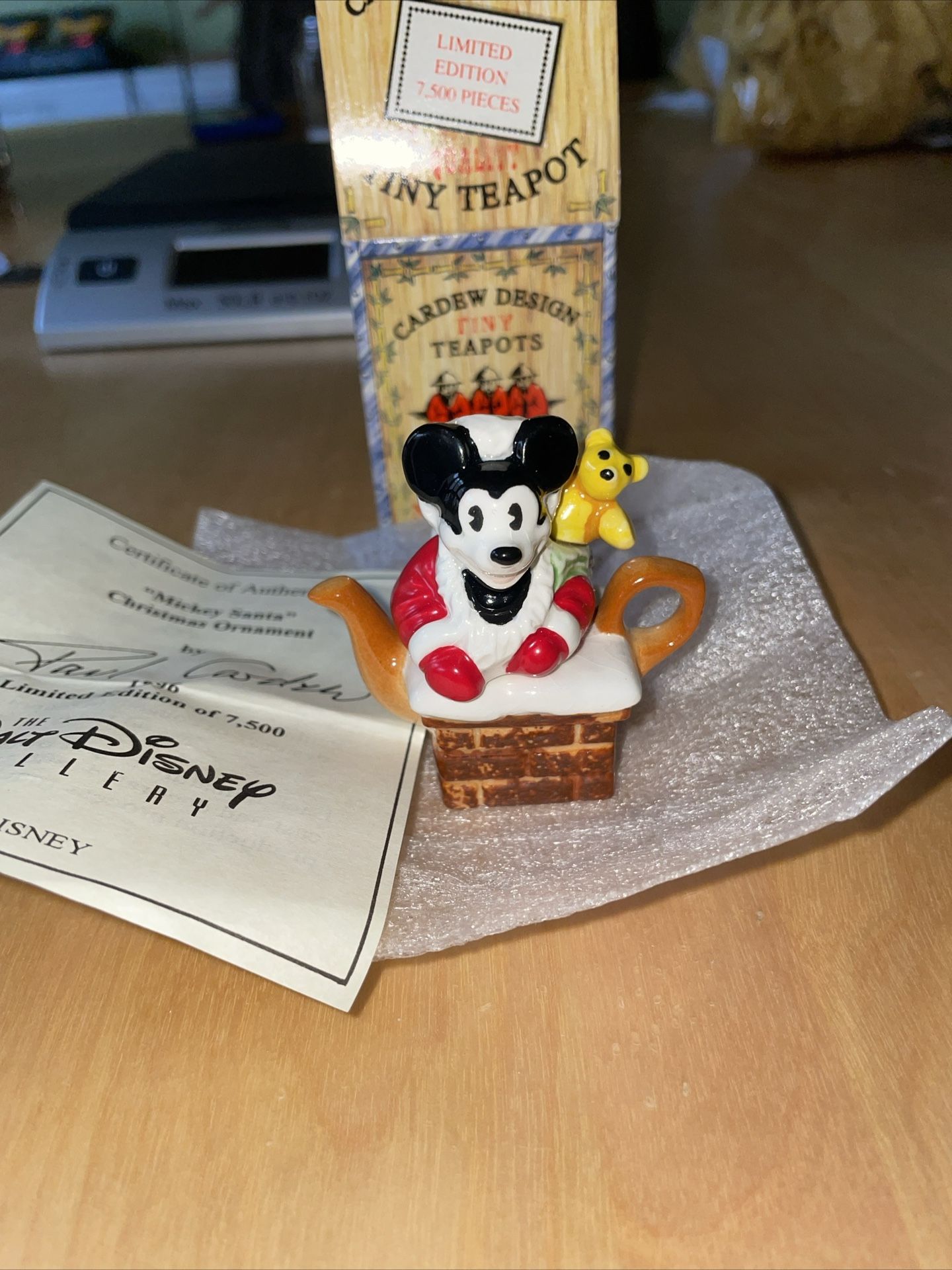 Disney Mickey Mouse Santa Tiny Teapot Ornament By Paul Cardew Ltd Ed.