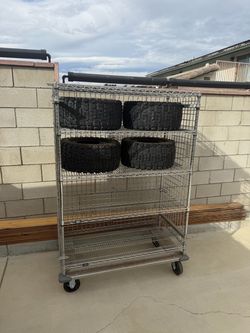 Wheeled storage rack