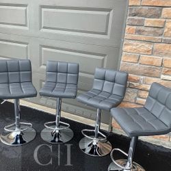 New 4 Gray Bar Stools 