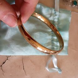 Yellow Gold Plated Bangle Bracelet 7 nches