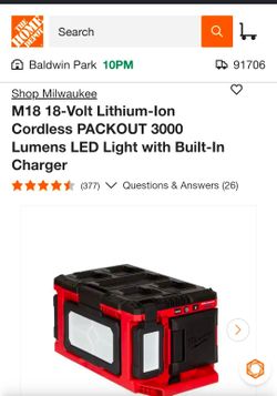 Milwaukee light with charger