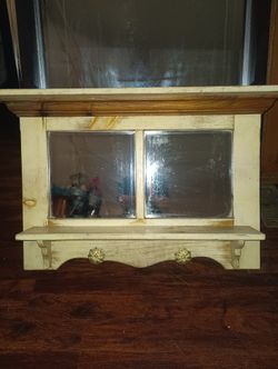 Mirror With Top And Bottom Shelf 