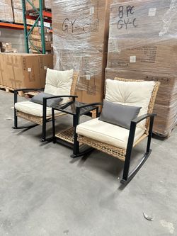 3pc patio rocker set with table