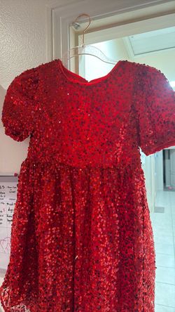 Red shimmery dress