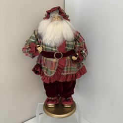 D.L. Rhein for Silvestri Santa Figure – 19” Tall Holiday Décor – Plaid Outfit