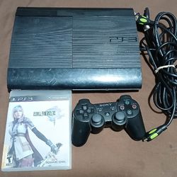 Playstation 3 PS3 Super Slim Console With Controller And Game. Works 