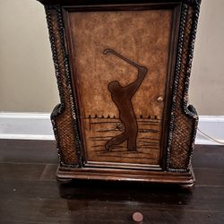 Golf Embossed Wood Side Table-Very Unique 