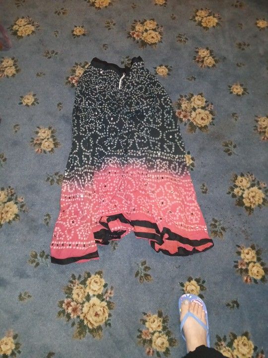 Indian Looking Long Skirt Missing Button Size Large
