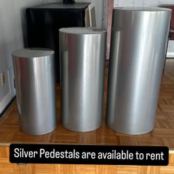 Silver Cylinder Pedestals