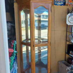 Antique Lighted Case With 5 Shelves