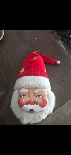 Santa Claus Face Christmas Ornament Decoration Vintage