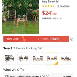 Set Of 3pc Rocking Chairs New $150