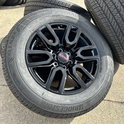 WE INSTALL 4U 20" OEM 2025 GMC Sierra Yukon Denali AT4 Wheels Black Bridgestone 275/60/20 100%