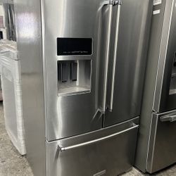 Stainless Steel KitchenAid French Door Refrigerator Ice And Water 